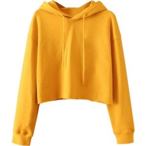 Vibrant Yellow H&M cropped hoodie
